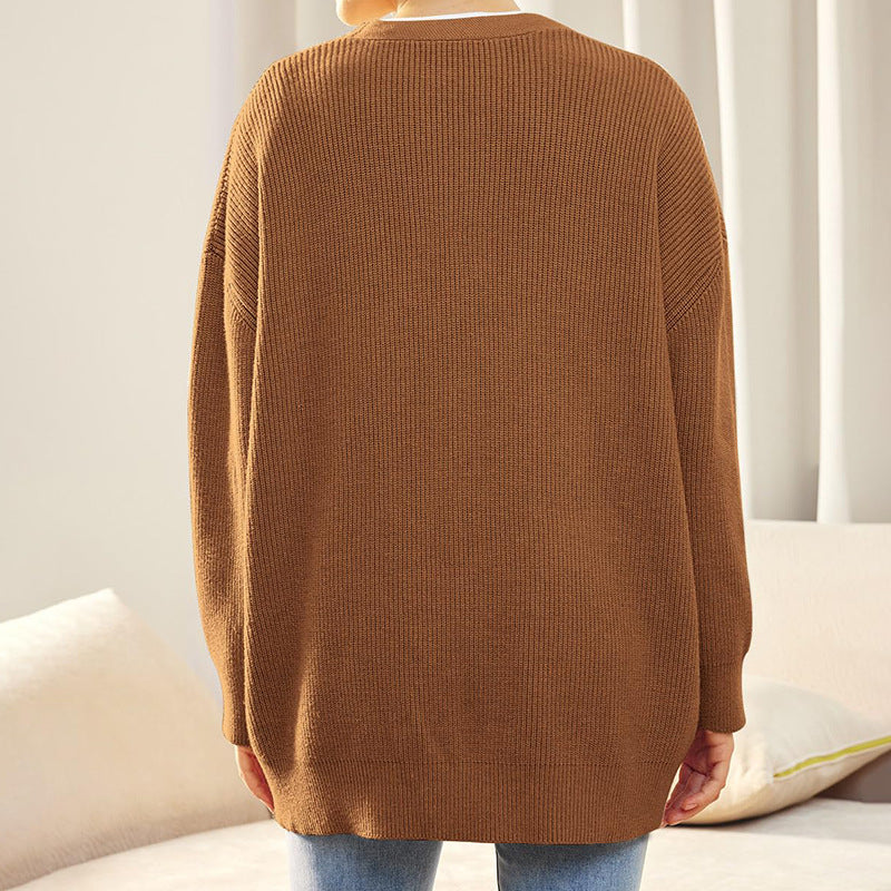 Geribbelde Cardigan met Knopen voor Vrouwen