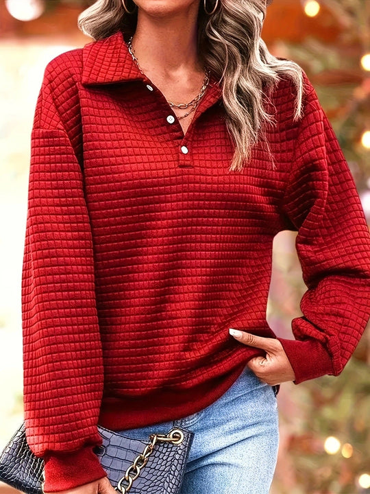 Gequilte Sweater met Knoopsluiting voor Vrouwen