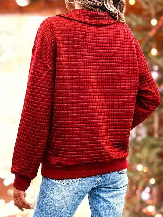 Gequilte Sweater met Knoopsluiting voor Vrouwen