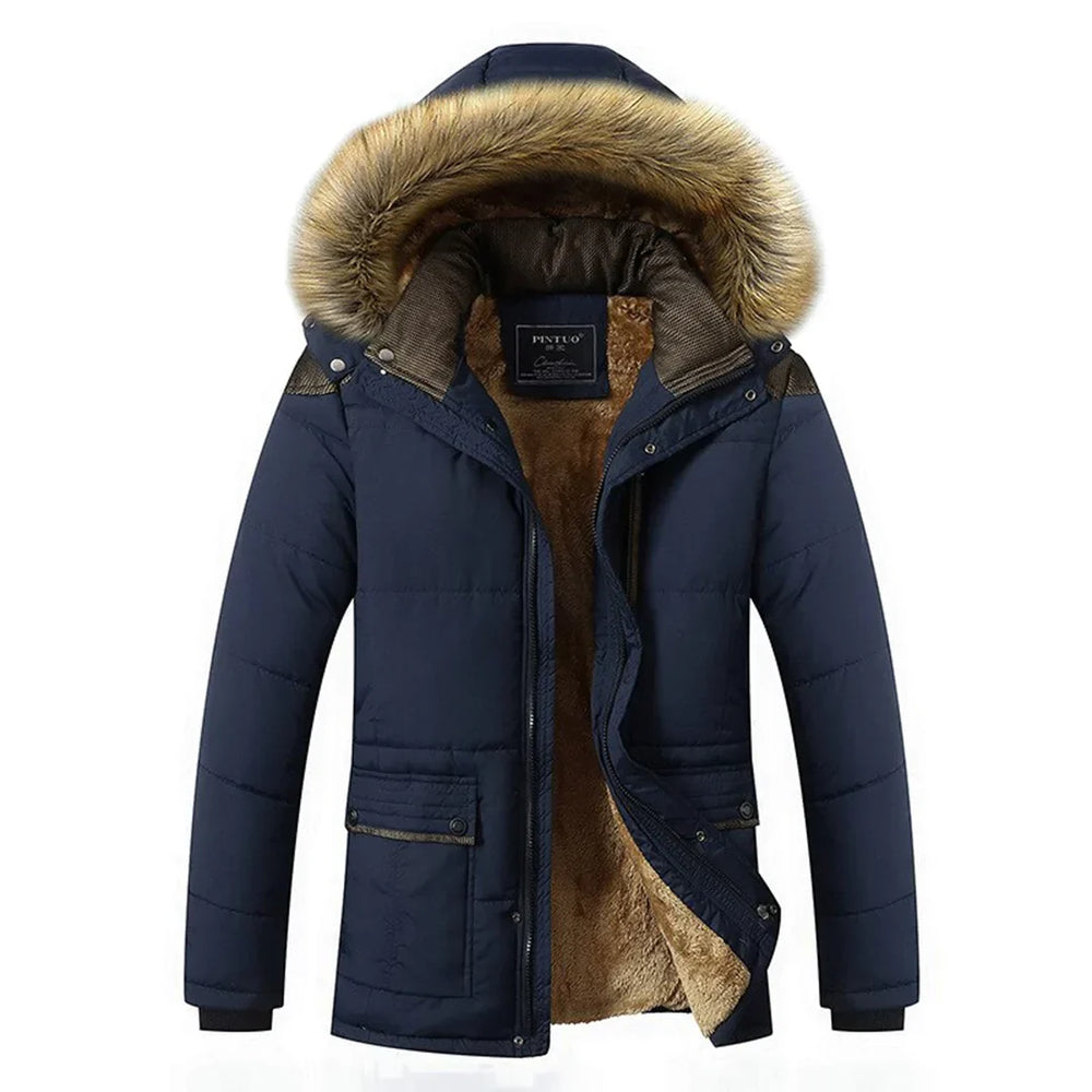 Luxe Kerst Winterjas met Bont voor Mannen
