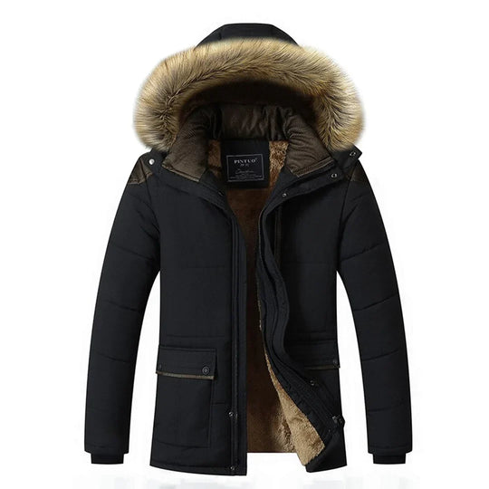 Luxe Kerst Winterjas met Bont voor Mannen