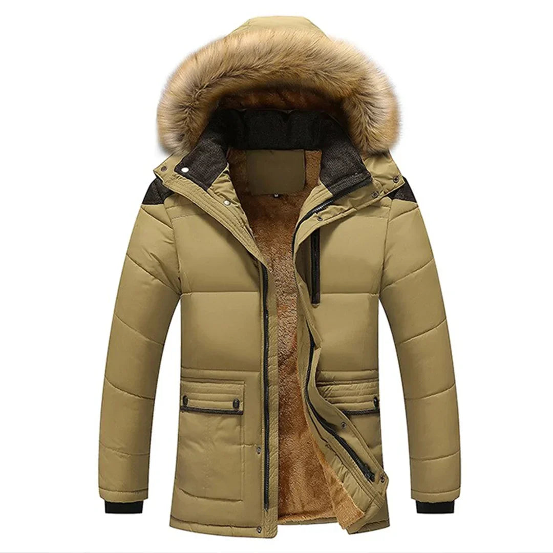 Luxe Kerst Winterjas met Bont voor Mannen