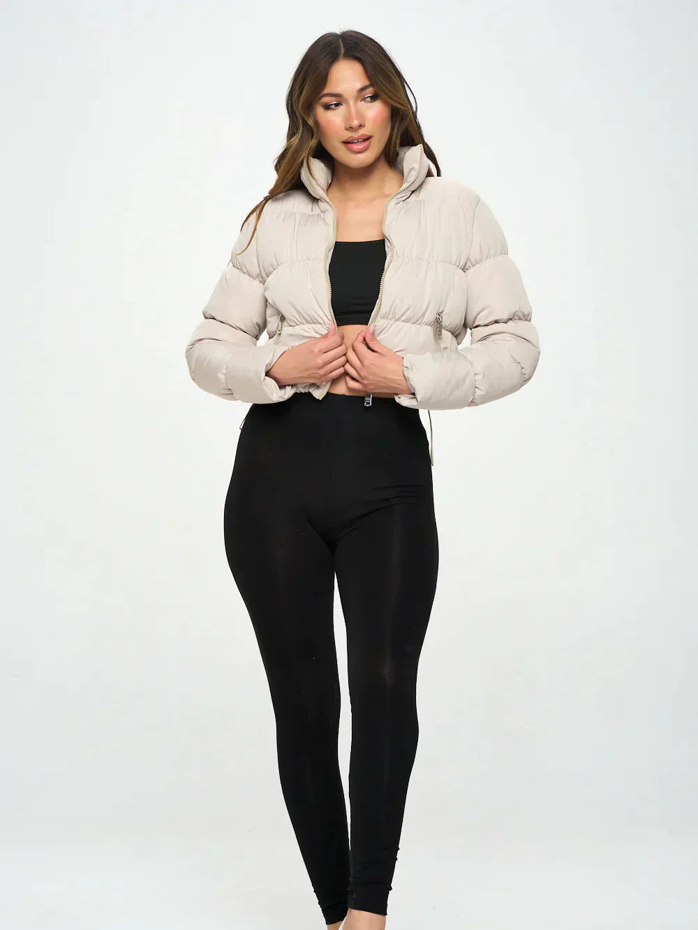 Cropped Puffer Jas voor Vrouwen