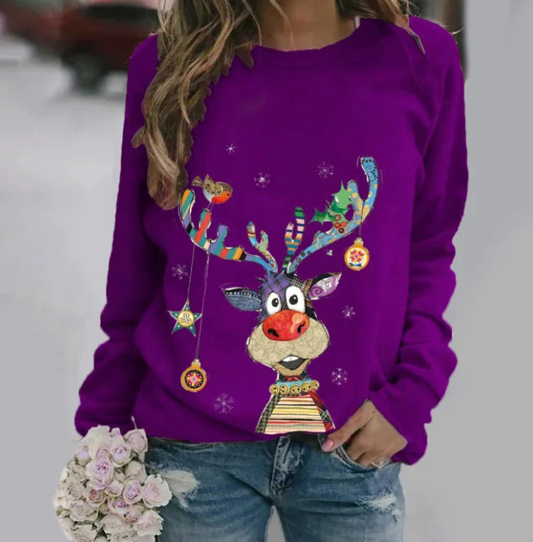 Feestelijke 3D Kerstprint Trui voor Vrouwen