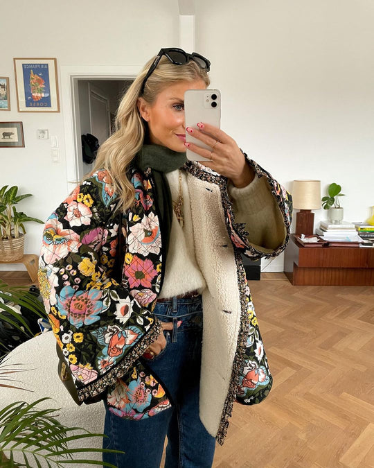 Bloemenprint Jas voor Vrouwen