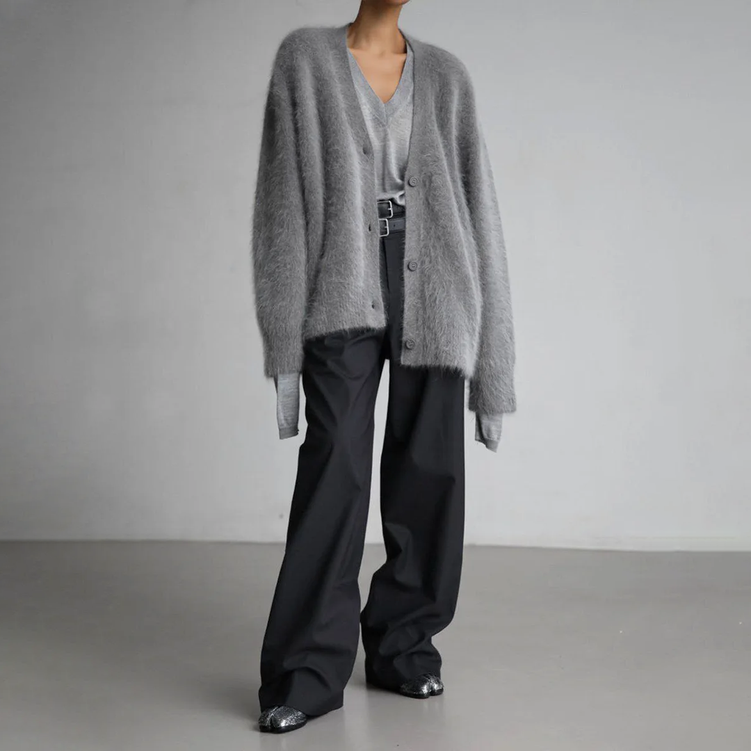Fluffy Cardigan met Knopen voor Vrouwen
