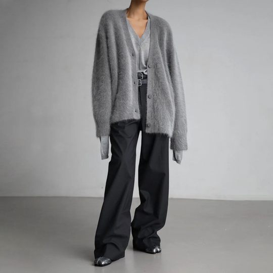 Fluffy Cardigan met Knopen voor Vrouwen