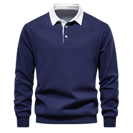 Klassieke Lange Mouwen Polo Sweater voor Mannen