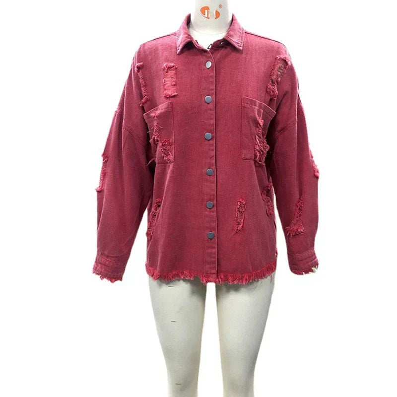Casual Oversized Spijkerjack voor Vrouwen