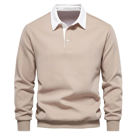 Klassieke Lange Mouwen Polo Sweater voor Mannen