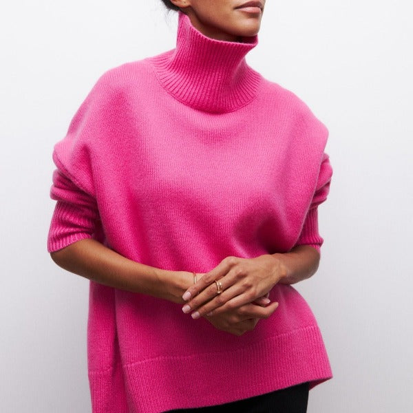 Oversized gebreide trui met col voor Vrouwen