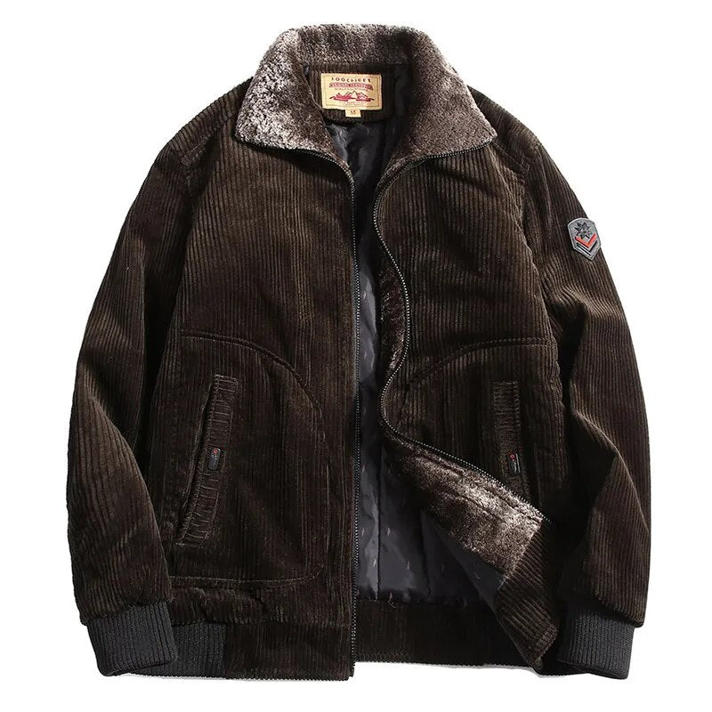 Trendy Corduroy Winterjas voor Mannen
