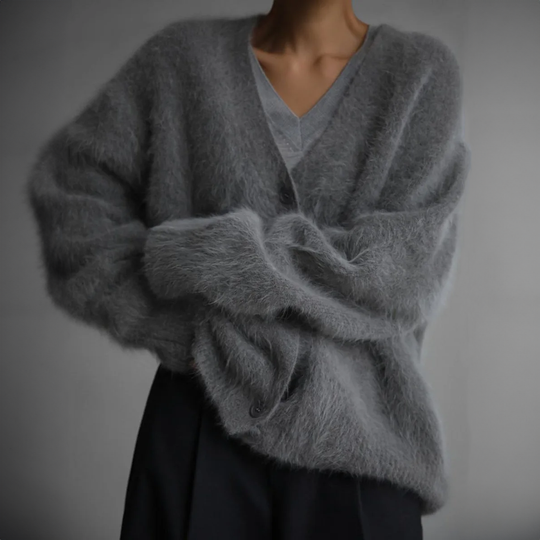 Fluffy Cardigan met Knopen voor Vrouwen