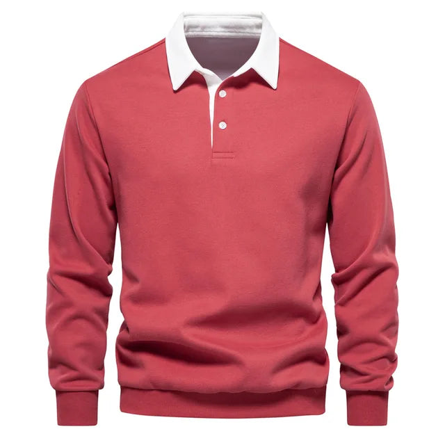 Klassieke Lange Mouwen Polo Sweater voor Mannen