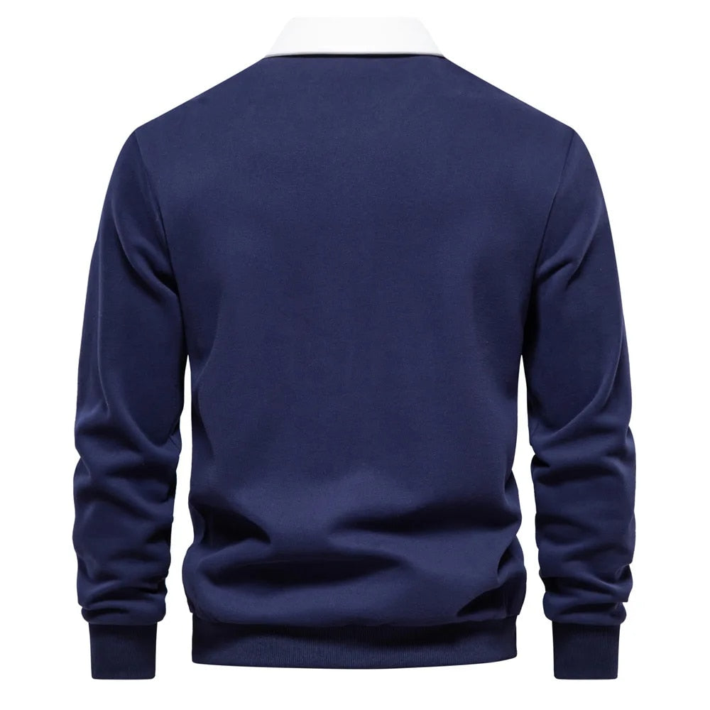 Klassieke Lange Mouwen Polo Sweater voor Mannen