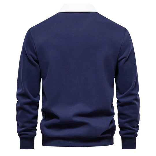 Klassieke Lange Mouwen Polo Sweater voor Mannen