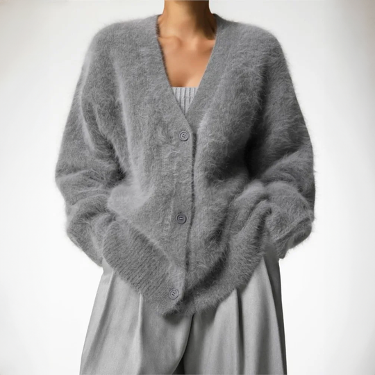 Fluffy Cardigan met Knopen voor Vrouwen