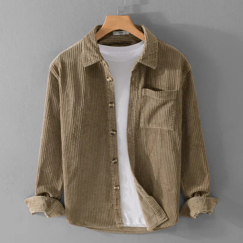 Klassiek Corduroy Overhemd met Knopen voor Mannen