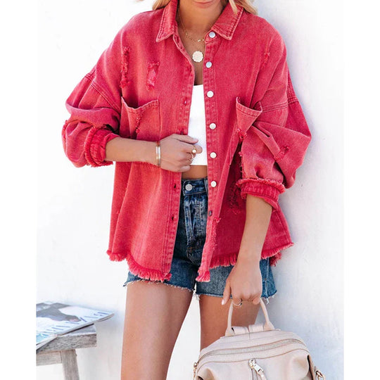 Casual Oversized Spijkerjack voor Vrouwen