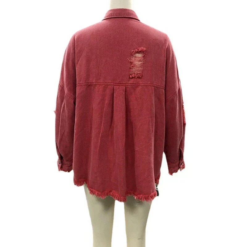 Casual Oversized Spijkerjack voor Vrouwen