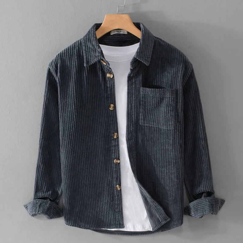 Klassiek Corduroy Overhemd met Knopen voor Mannen