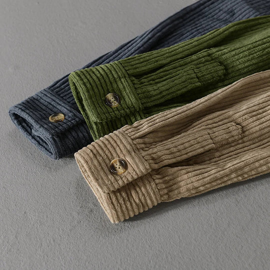 Klassiek Corduroy Overhemd met Knopen voor Mannen