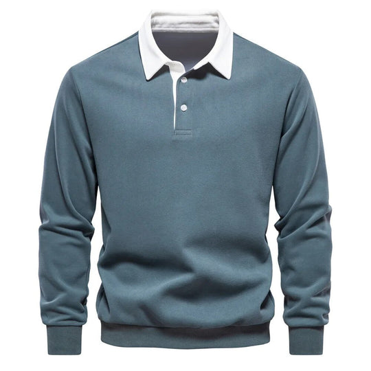 Klassieke Lange Mouwen Polo Sweater voor Mannen