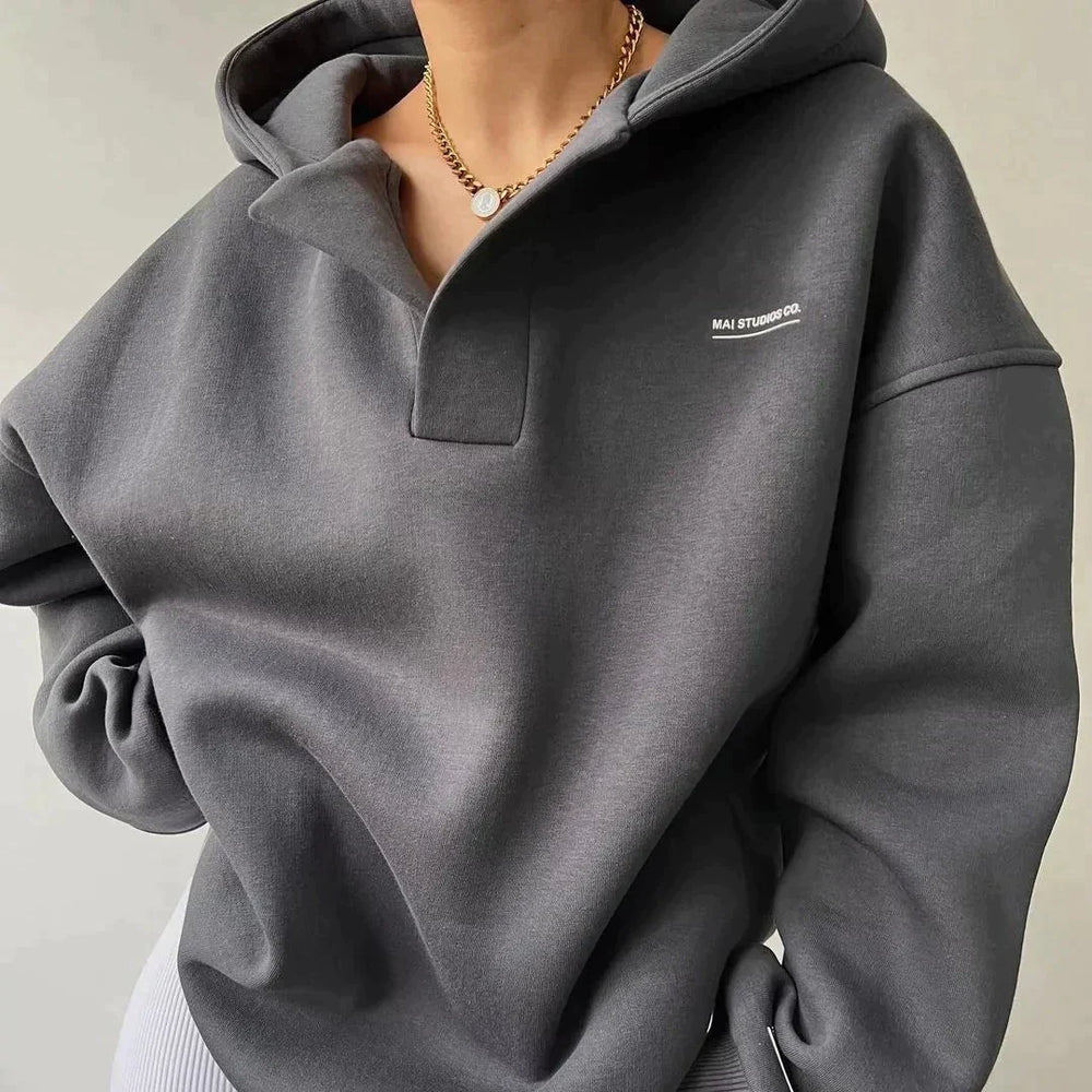 Casual Hoodie met Opstaande Kraag voor Vrouwen