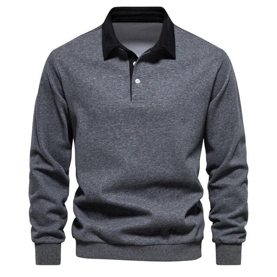 Klassieke Lange Mouwen Polo Sweater voor Mannen