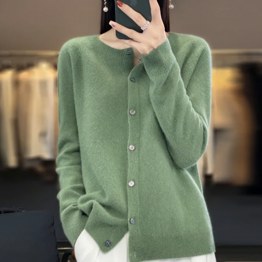 Zachte Gebreide Cardigan met Knopen voor Vrouwen