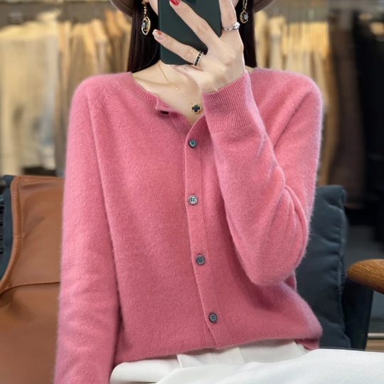 Zachte Gebreide Cardigan met Knopen voor Vrouwen