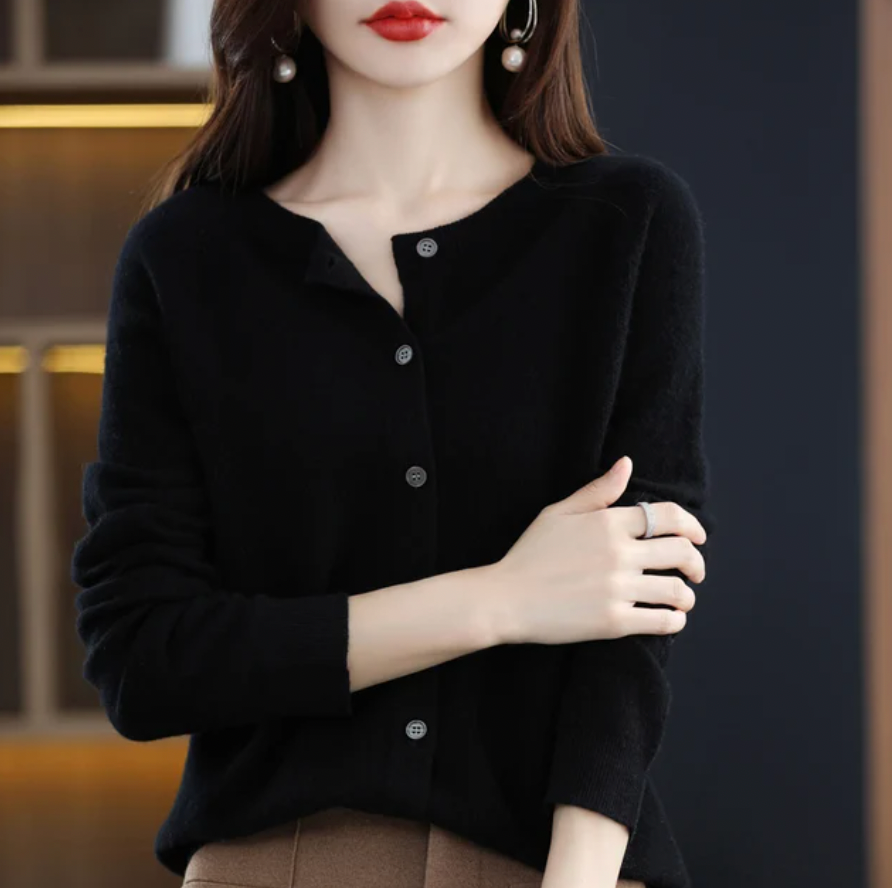 Zachte Gebreide Cardigan met Knopen voor Vrouwen