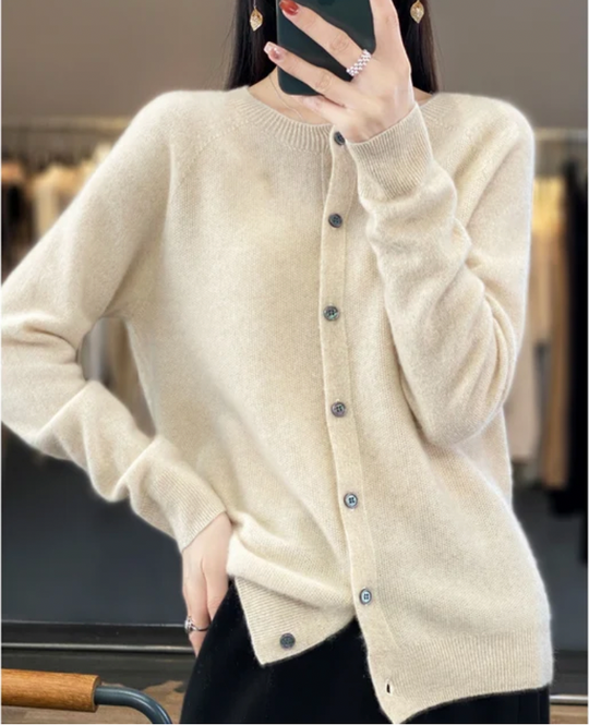 Zachte Gebreide Cardigan met Knopen voor Vrouwen