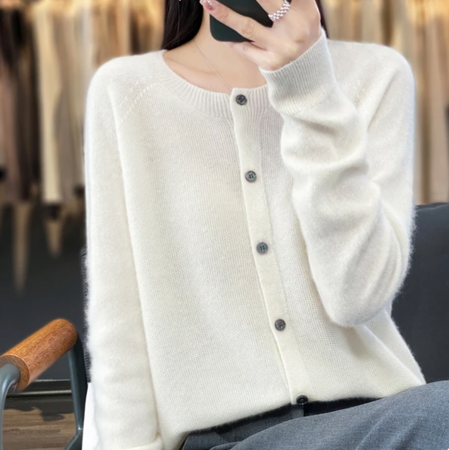 Zachte Gebreide Cardigan met Knopen voor Vrouwen