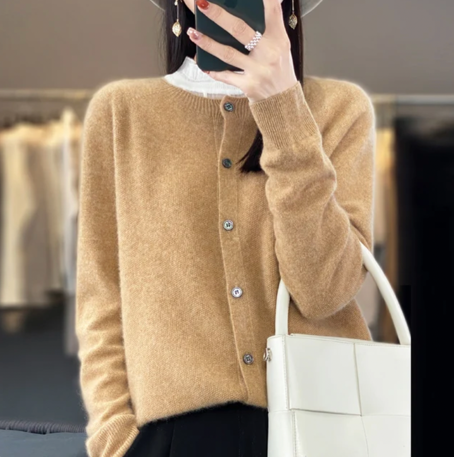 Zachte Gebreide Cardigan met Knopen voor Vrouwen
