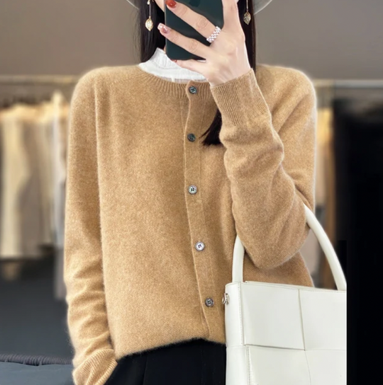 Zachte Gebreide Cardigan met Knopen voor Vrouwen
