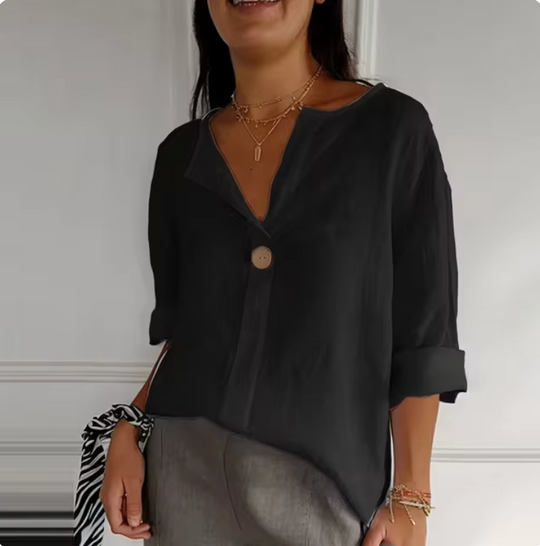 Linnen Blouse met Knopen voor Vrouwen