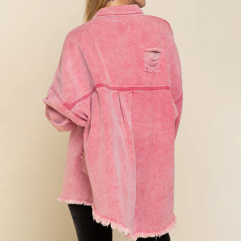Casual Oversized Spijkerjack voor Vrouwen