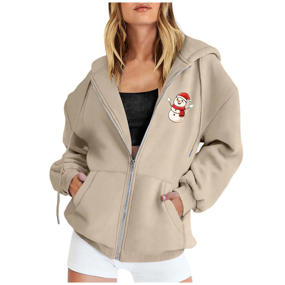 Comfy Kerst Vest met Capuchon voor Vrouwen