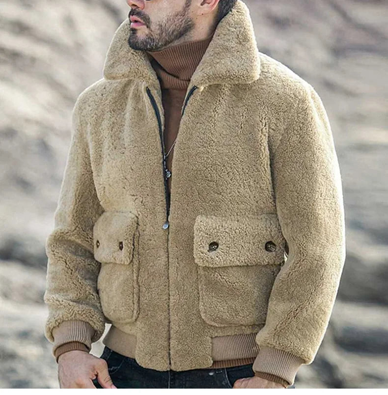 Stijlvolle Teddy Jas met Warme Sherpa Voering voor Mannen