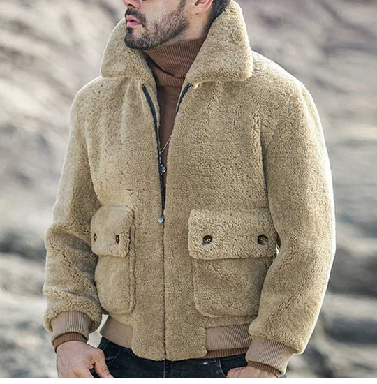 Stijlvolle Teddy Jas met Warme Sherpa Voering voor Mannen