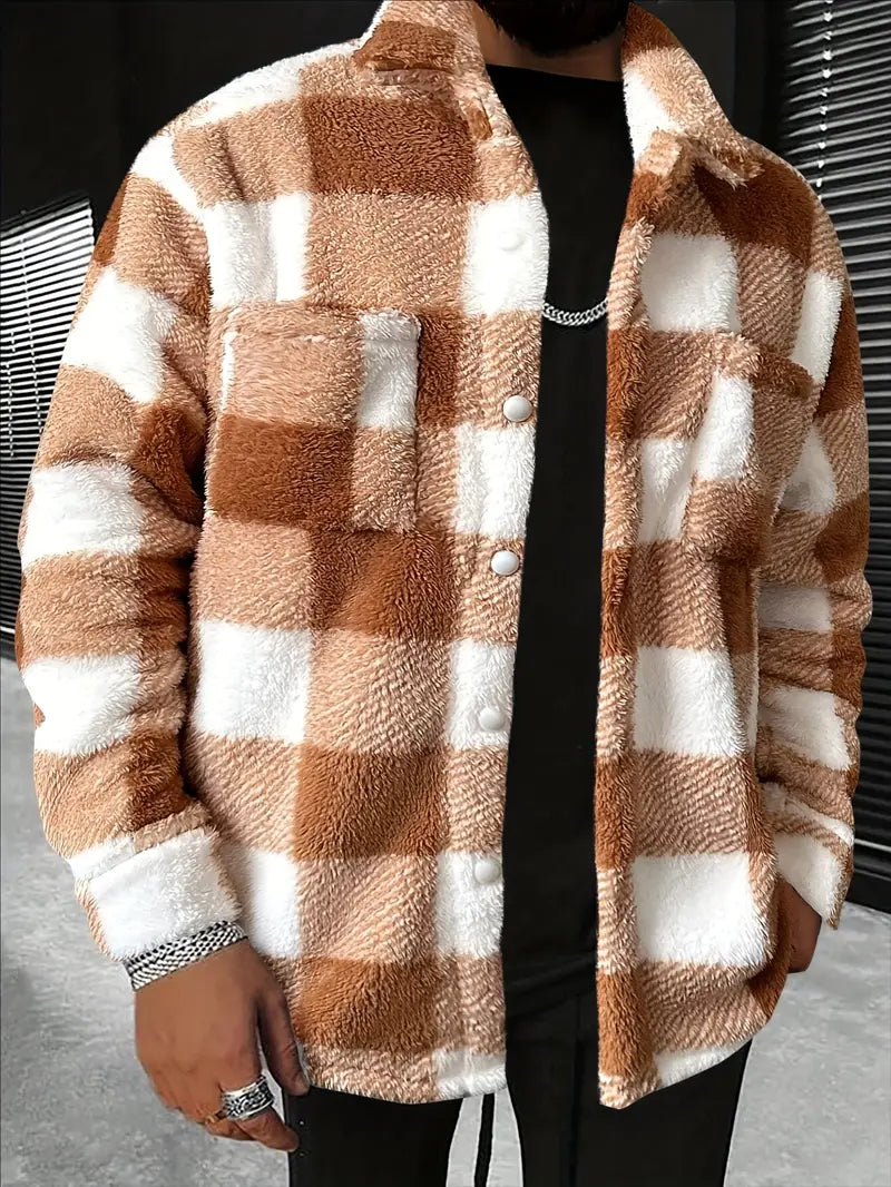 Geruite Teddy Jas voor Mannen
