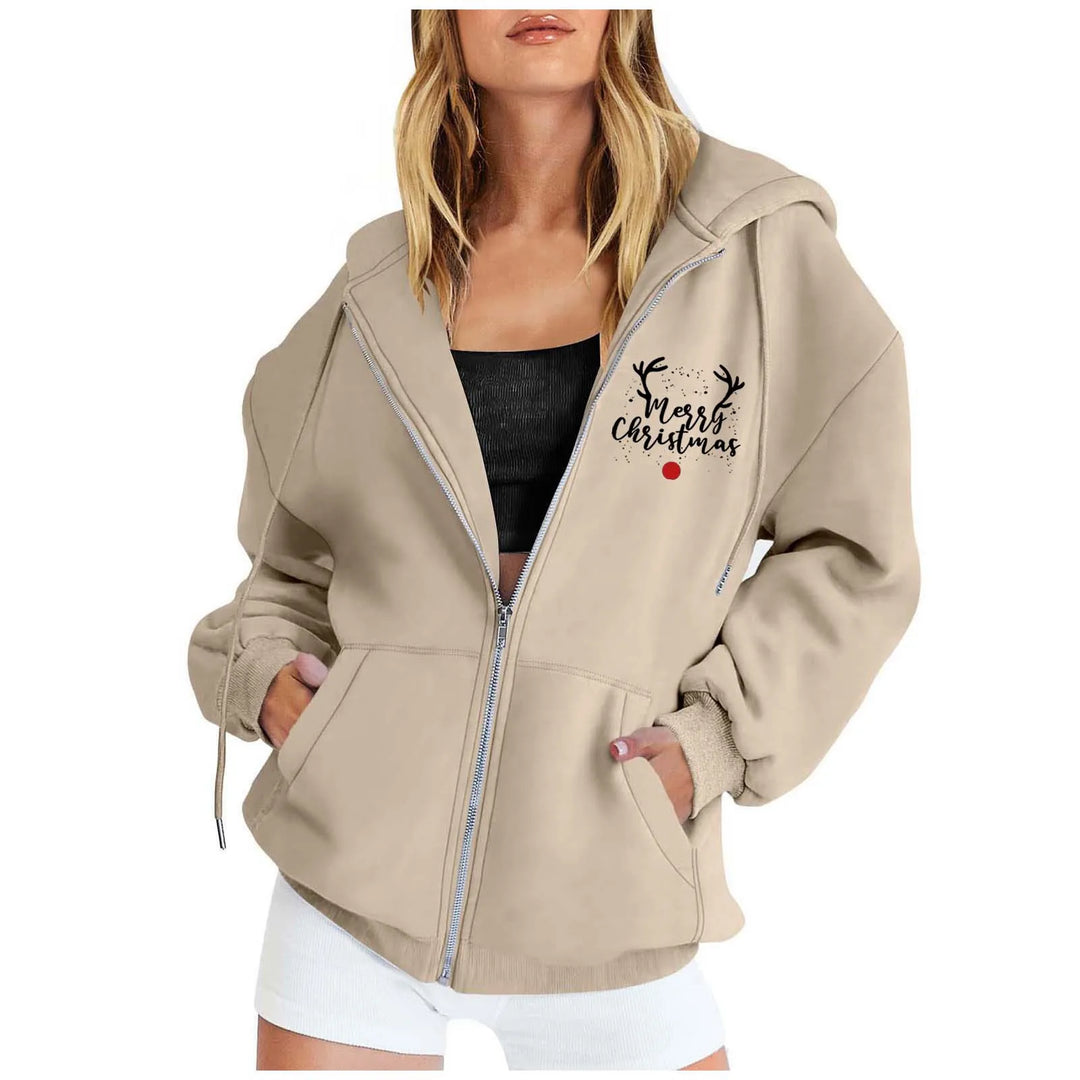 Comfy Kerst Vest met Capuchon voor Vrouwen