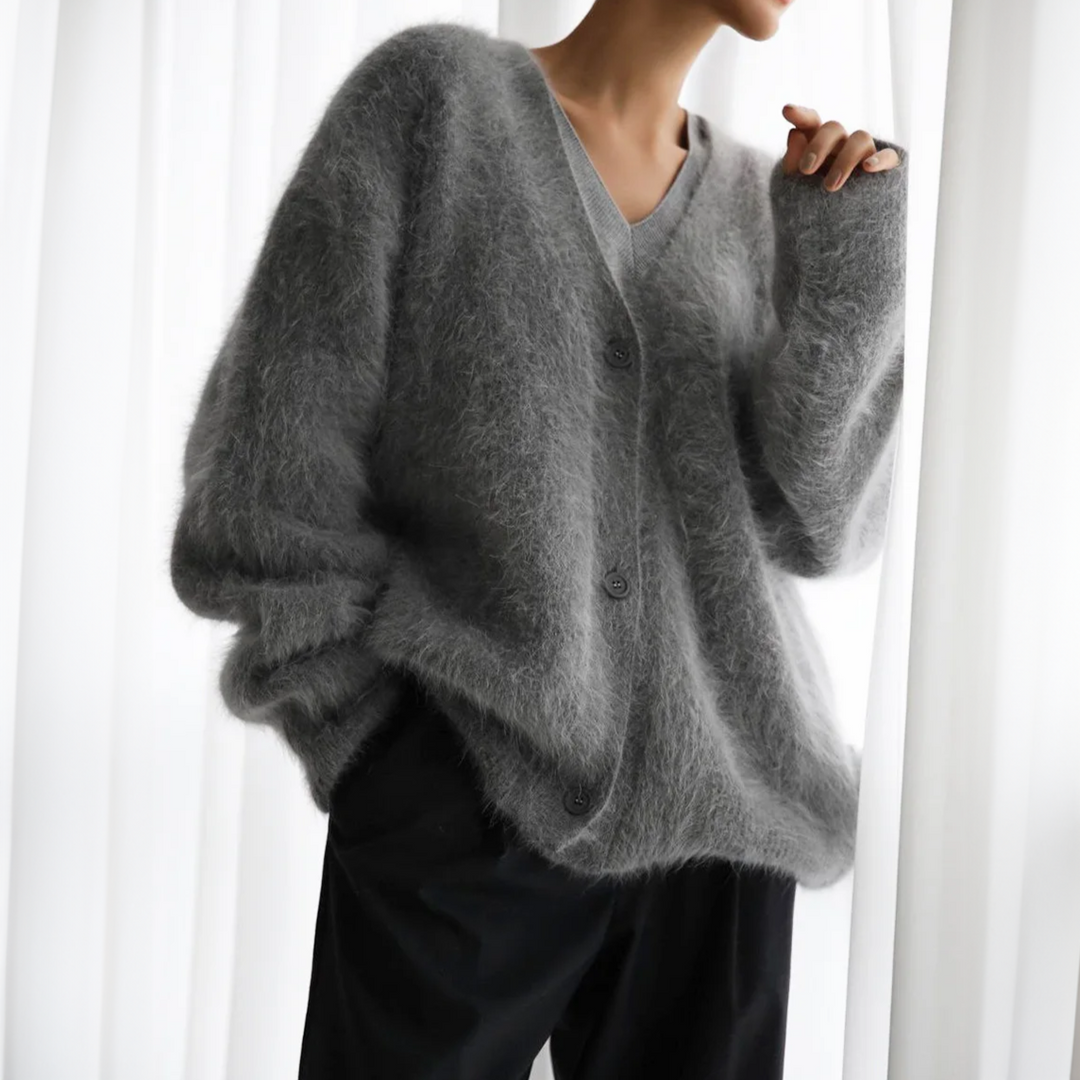 Fluffy Cardigan met Knopen voor Vrouwen