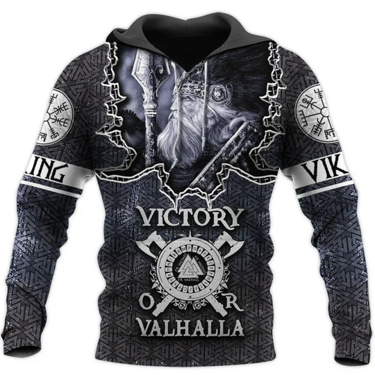 Viking Hoodie met 3D-print voor Mannen