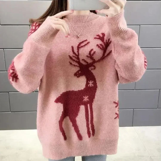 Kersttrui met Hertenpatroon voor Vrouwen