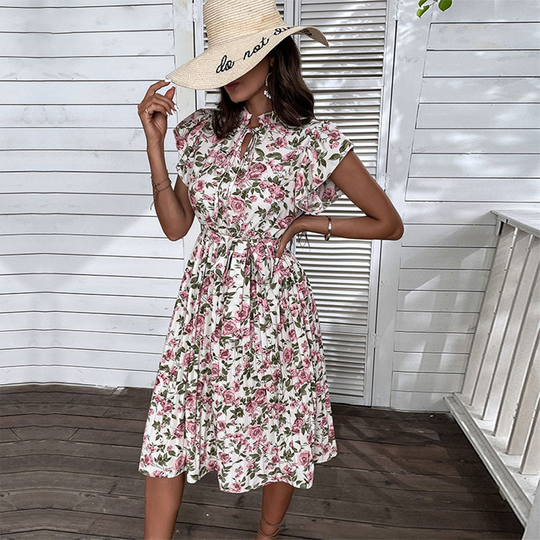 Prachtige en Elegante Bloemenjurk voor Vrouwen
