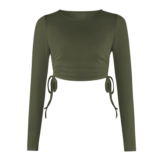 Top met Lange Mouwen en Geknoopt T-Shirt voor Vrouwen