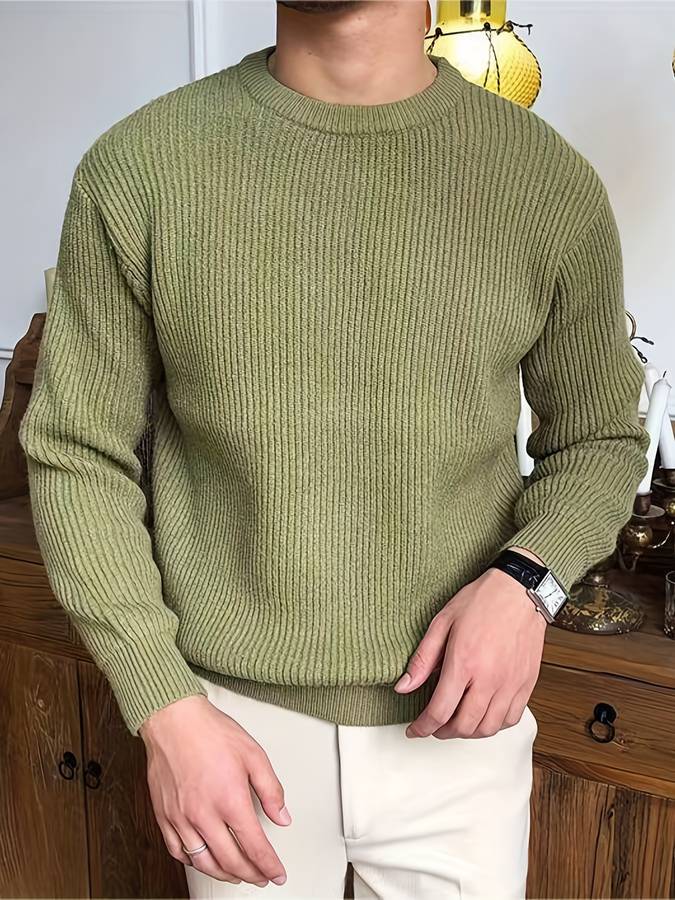 Geribbelde Gebreide Trui voor Mannen