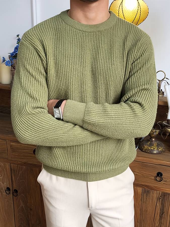 Geribbelde Gebreide Trui voor Mannen
